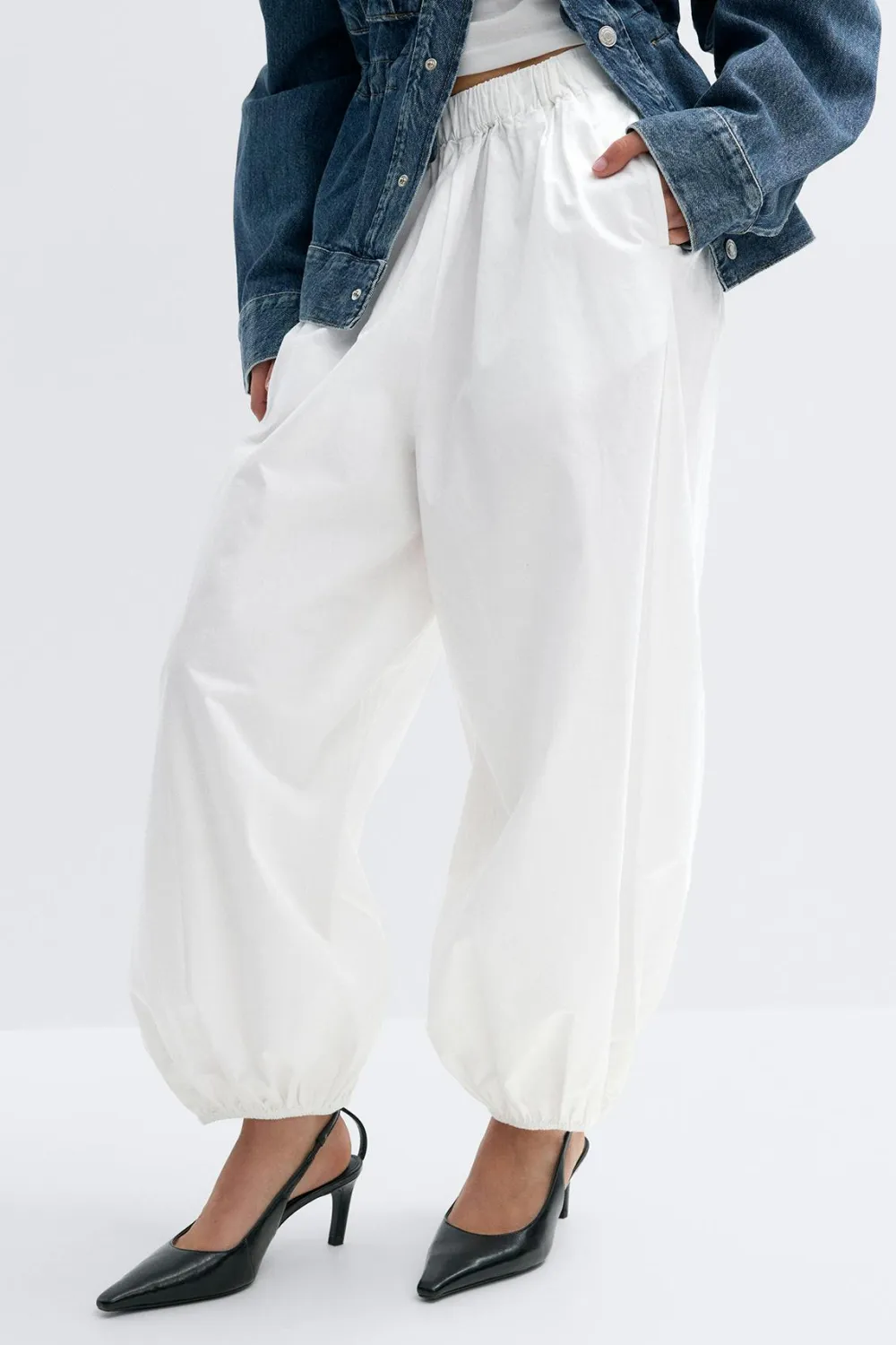 Gina Tricot id wait baoon trouer Hvit New