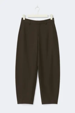 Gina Tricot Mid waist barrel trousers Brun Hot