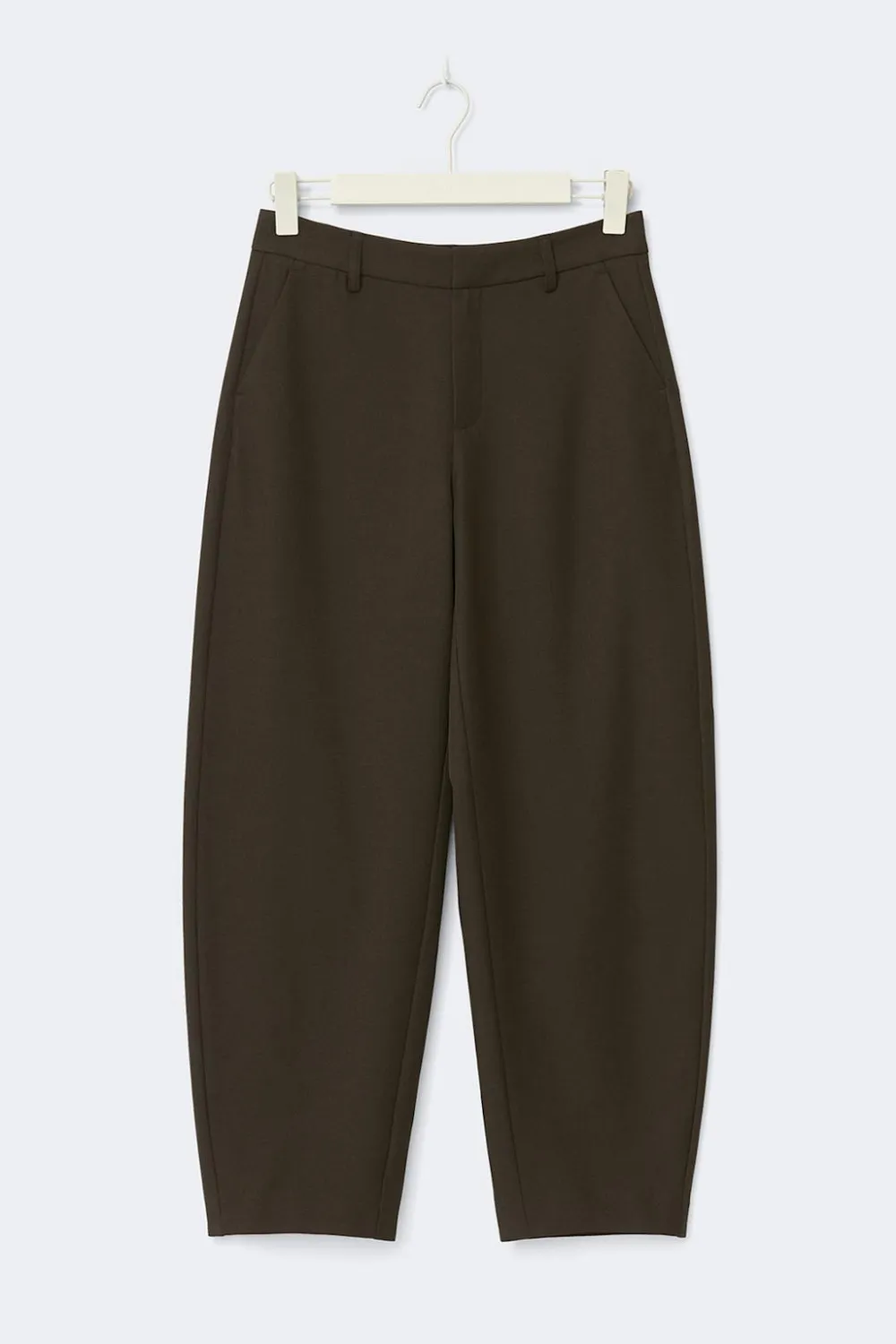 Gina Tricot Mid waist barrel trousers Brun Hot