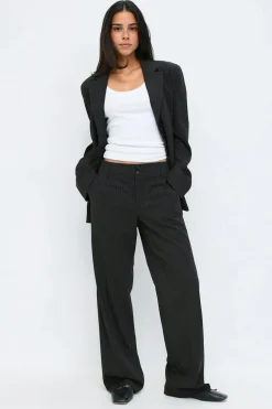 Gina Tricot Mid waist straight trousers Grønn Best