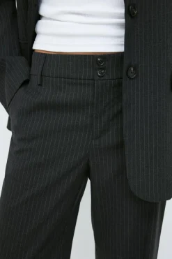 Gina Tricot Mid waist straight trousers Grønn Best