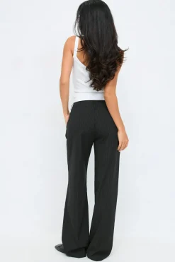 Gina Tricot Mid waist straight trousers Grønn Best