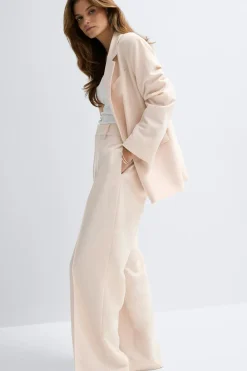 Gina Tricot Mid waist wide trousers Rosa Best