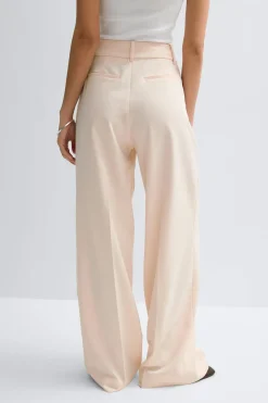 Gina Tricot Mid waist wide trousers Rosa Best