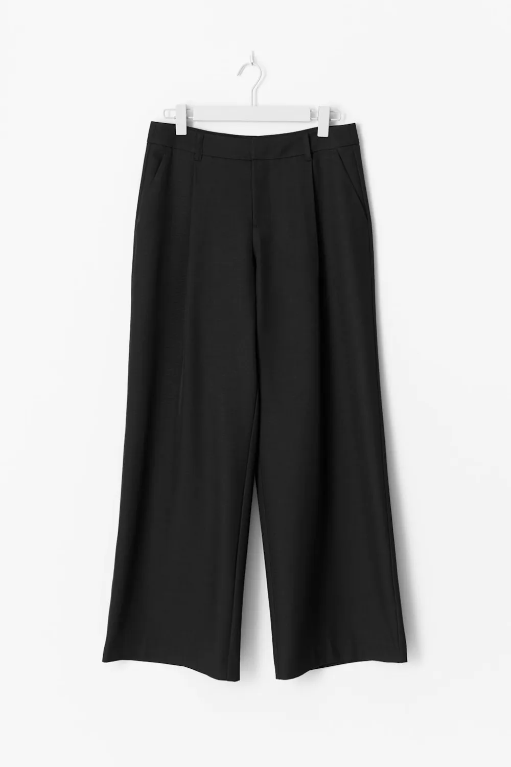 Gina Tricot Mid wide pleated trousers Svart Hot