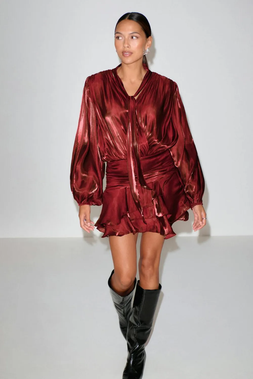 Gina Tricot Mini frill dress Rød