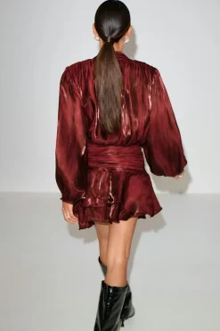 Gina Tricot Mini frill dress Rød