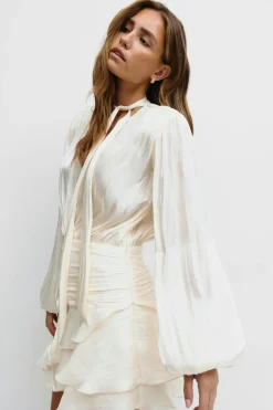 Gina Tricot Mini frill dress Hvit Discount