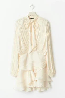 Gina Tricot Mini frill dress Hvit Discount