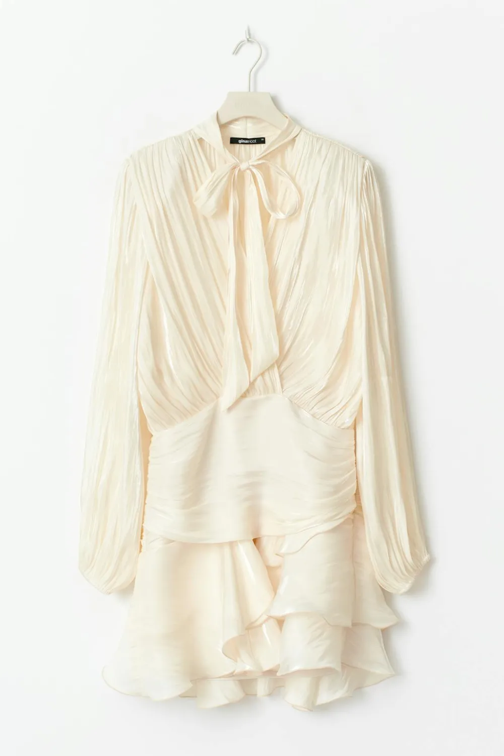 Gina Tricot Mini frill dress Hvit Discount