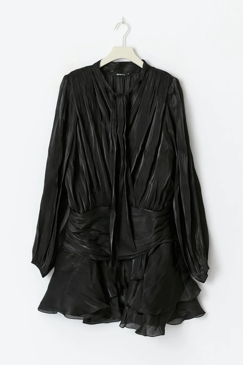 Gina Tricot Mini frill dress Svart New
