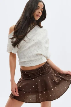 Gina Tricot ini fri kirt Brun Sale
