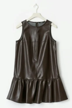 Gina Tricot Mini pu dress Brun Sale