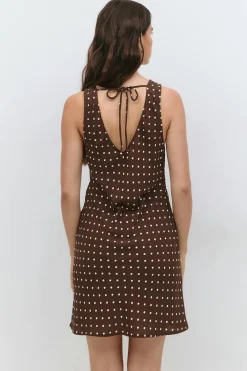 Gina Tricot Mini slip dress Brun Sale