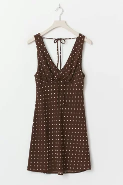 Gina Tricot Mini slip dress Brun Sale