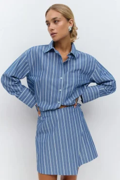 Gina Tricot Mini wrap skirt Blå Online