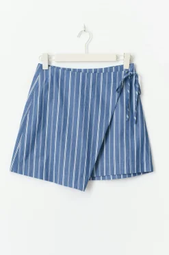 Gina Tricot Mini wrap skirt Blå Online