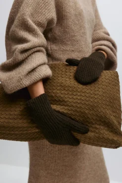 Gina Tricot Mittens Brun Hot