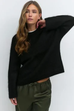 Gina Tricot ohair knitted weater Svart Outlet