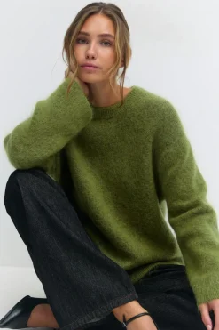 Gina Tricot ohair knitted weater Grønn New