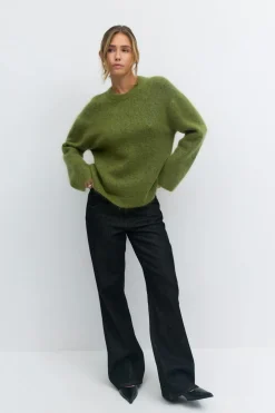 Gina Tricot ohair knitted weater Grønn New