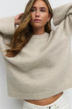 Gina Tricot ohair knitted weater Beige Best
