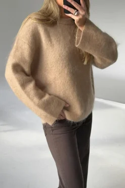 Gina Tricot ohair knitted weater Beige Best