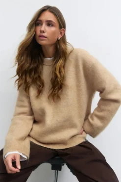 Gina Tricot ohair knitted weater Beige Best