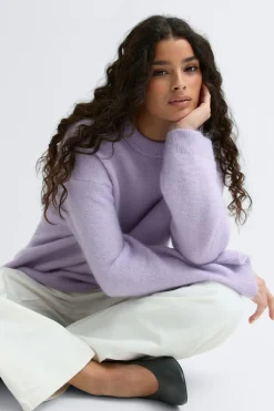 Gina Tricot ohair knitted weater Lilla Clearance