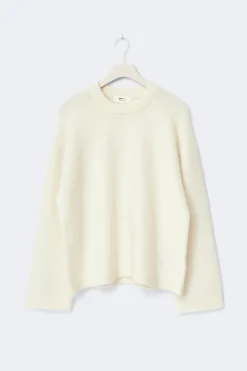 Gina Tricot ohair knitted weater Hvit Clearance