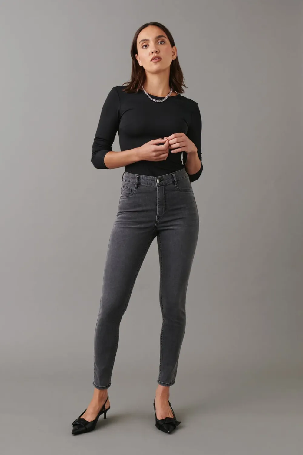 Gina Tricot oy high wait jean Grå Online
