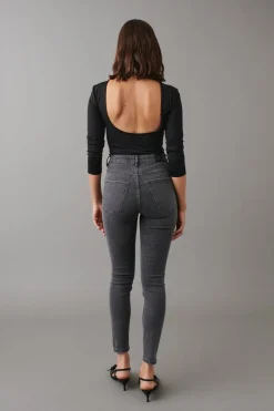 Gina Tricot oy high wait jean Grå Online