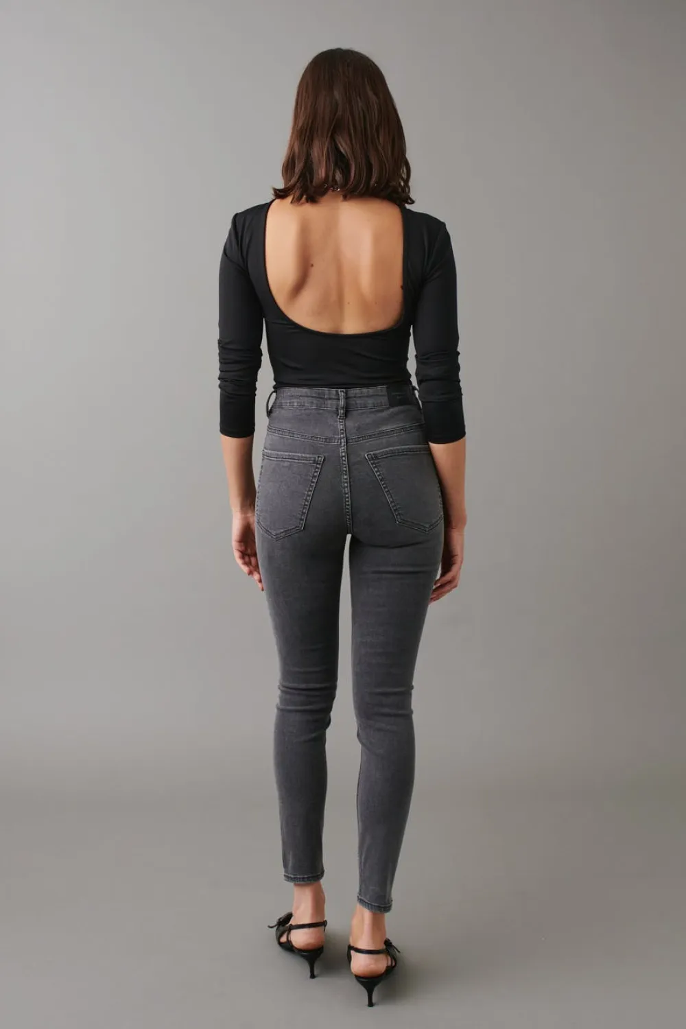 Gina Tricot oy high wait jean Grå Online