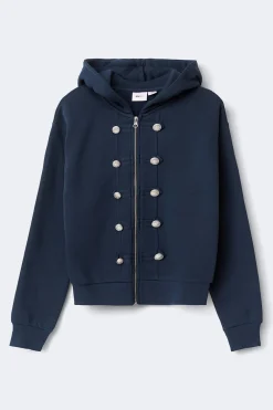 Gina Tricot 14+ napoeon zip hoodie Blå Discount