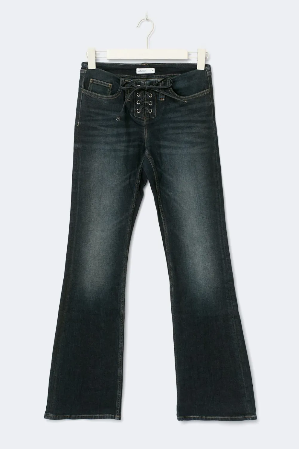 Gina Tricot No waist bootcut jeans Blå Discount