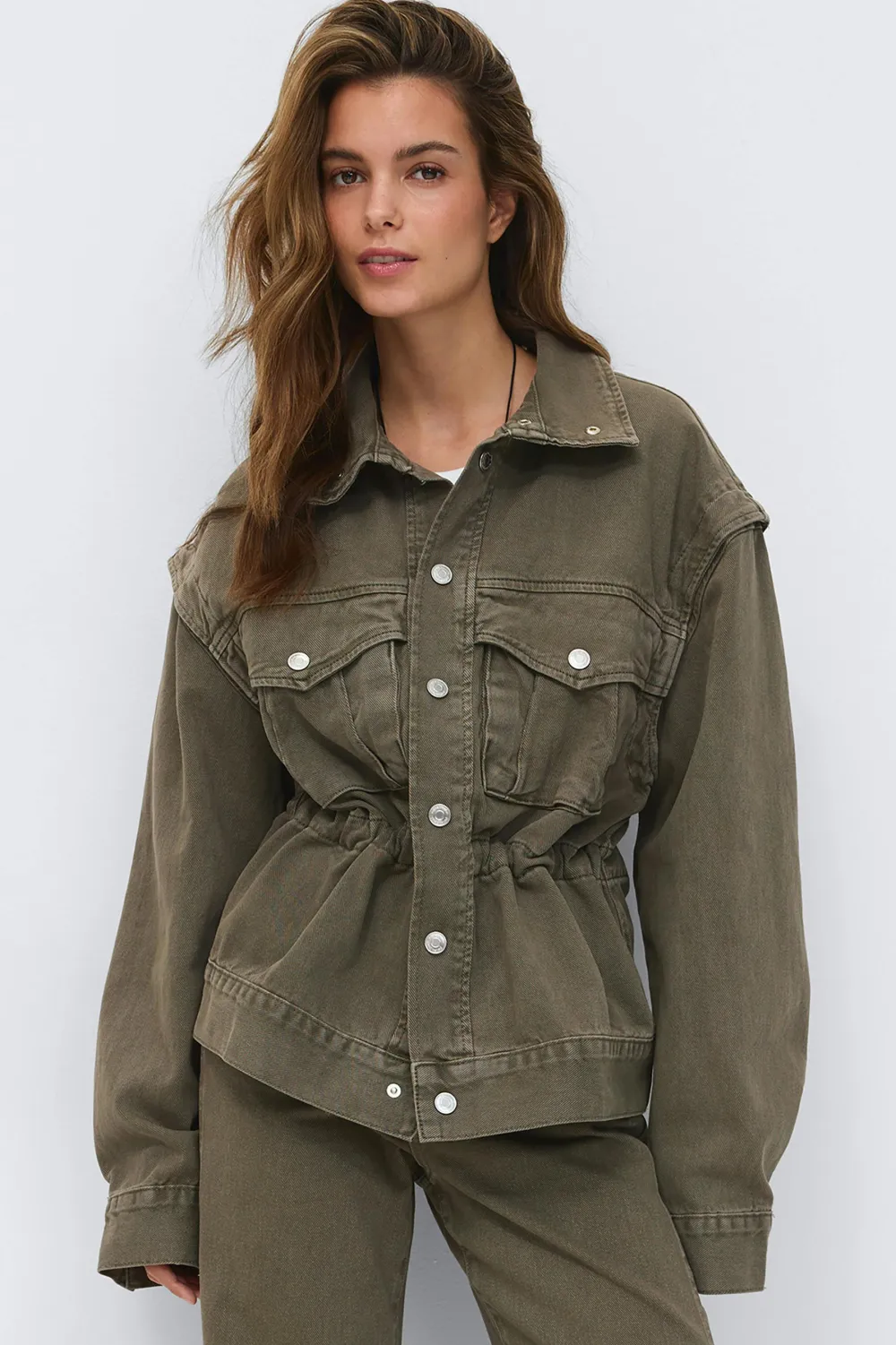 Gina Tricot Office cargo deni jacket Grønn Hot