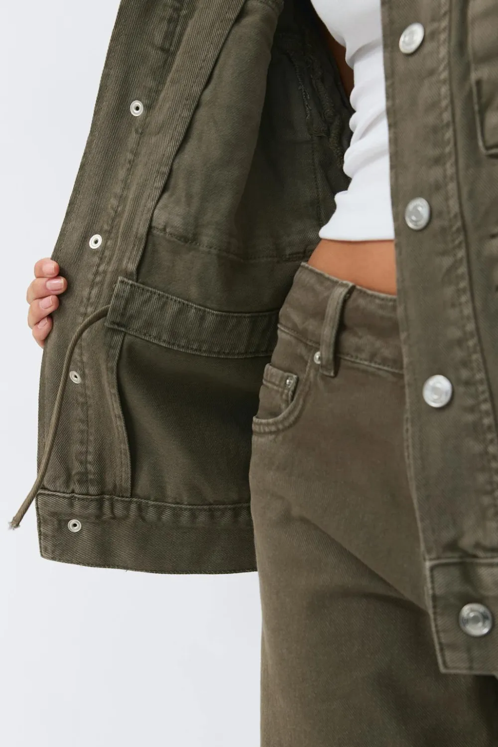 Gina Tricot Office cargo deni jacket Grønn Hot