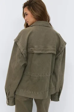 Gina Tricot Office cargo deni jacket Grønn Hot