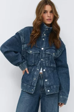 Gina Tricot Office cargo deni jacket Blå