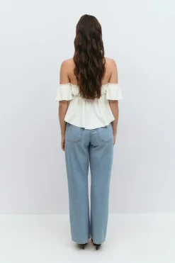 Gina Tricot Off houder top Hvit Clearance