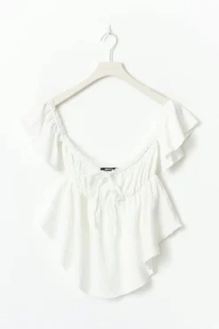 Gina Tricot Off houder top Hvit Clearance