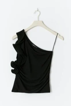 Gina Tricot One houder ruffe top Svart Discount