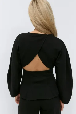Gina Tricot Open back weater Svart