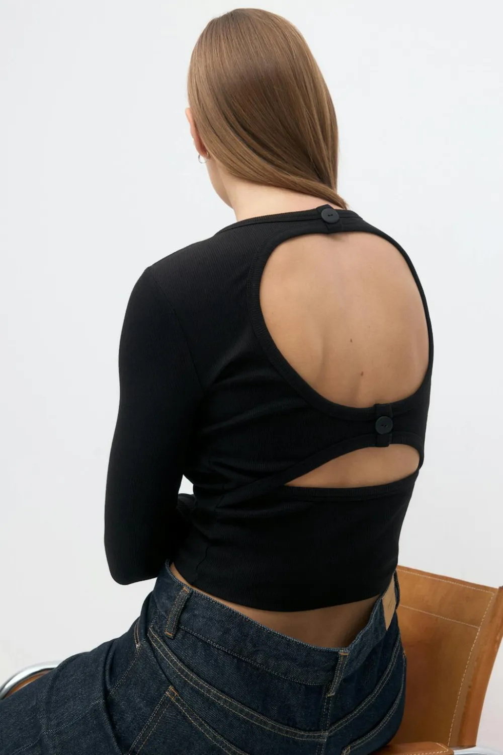 Gina Tricot Open back top Svart Sale
