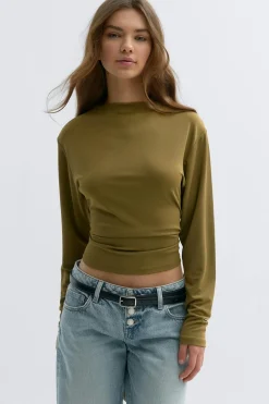 Gina Tricot Open back top Grønn Clearance