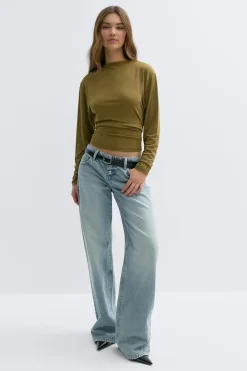 Gina Tricot Open back top Grønn Clearance