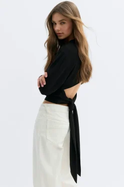 Gina Tricot Open back top Svart Sale