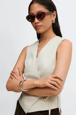 Gina Tricot Oval cat eye sunglasses Brun Clearance