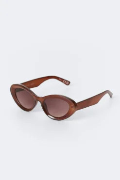Gina Tricot Oval cat eye sunglasses Brun Clearance