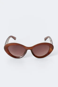 Gina Tricot Oval cat eye sunglasses Brun Clearance